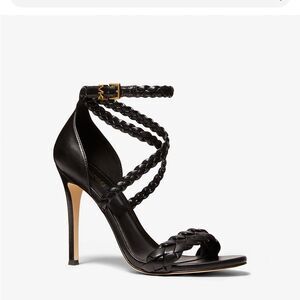 Michael Kors Black Braided Strap Heels Size 9
